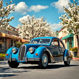 A strikingly designed Bugatti 2CV, showcasing a blend of classic elegance and modern flair