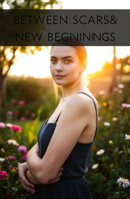 A beautiful, contemplative scene that symbolizes the theme of 'between scars and new beginnings'