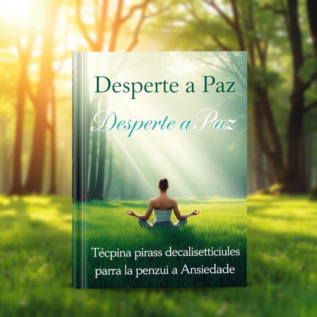 A beautifully designed book cover featuring the title 'Desperte a Paz - Técnicas para Reduzir a Ansiedade'