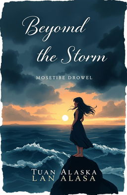 A poignant book cover design for a novel titled "Beyond the Storm" written by Tuan Alaska