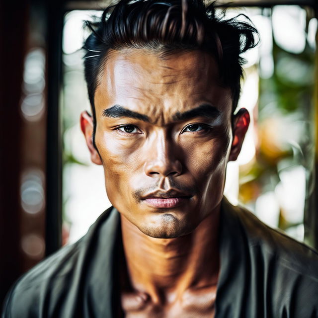 A portrait of a handsome Waisian man captured with Nikon Z7 II and NIKKOR Z MC 105mm f/2