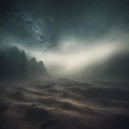 An otherworldly soundscape, consisting of varied surreal environments pulsating with unusual music notes and vibrations, illustrating the saga of sampled soundscapes