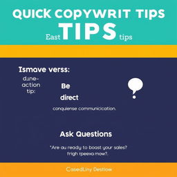 A carousel post featuring quick copywriting tips, each slide showcasing one tip with relevant visual examples