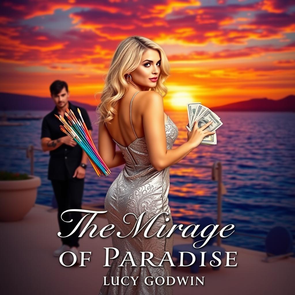 A vibrant and captivating book cover featuring a Puerto Vallarta bay sunset in the background, with a kaleidoscope of warm colors illuminating the sky