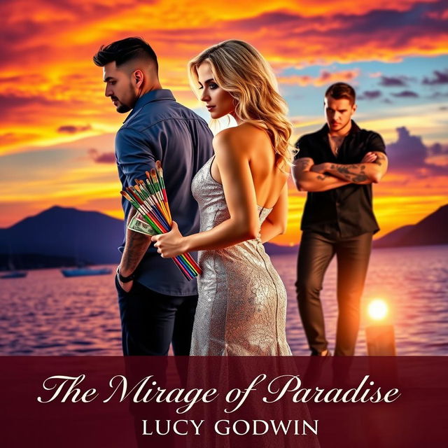 A vibrant and captivating book cover featuring a Puerto Vallarta bay sunset in the background, with a kaleidoscope of warm colors illuminating the sky