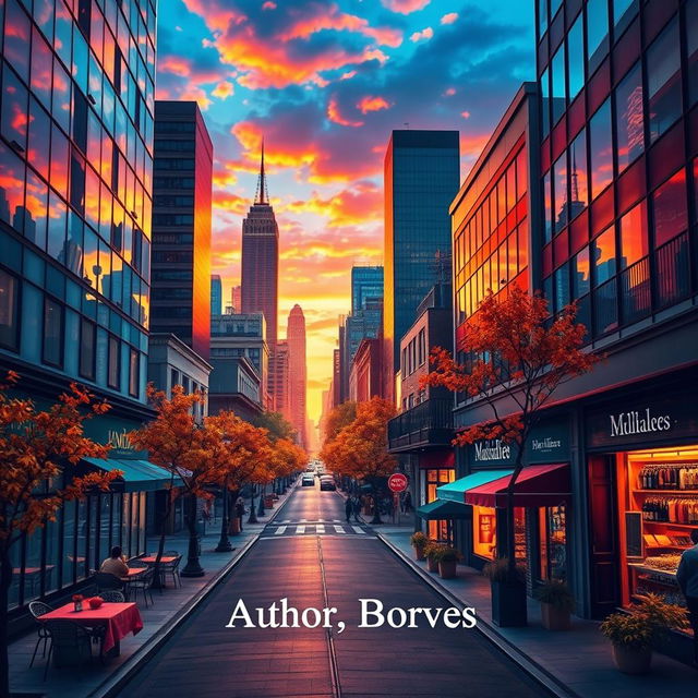 A stunning cover design for a novel featuring a vibrant urban city background