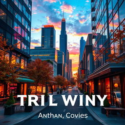 A stunning cover design for a novel featuring a vibrant urban city background
