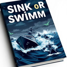 A captivating book cover titled 'Sink or Swim', featuring an intense marine scene