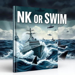 A captivating book cover titled 'Sink or Swim', featuring an intense marine scene