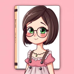 A delightful tic-style book cover featuring a young female character
