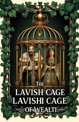 A front cover design for a book titled 'The Lavish Cage of Wealth'
