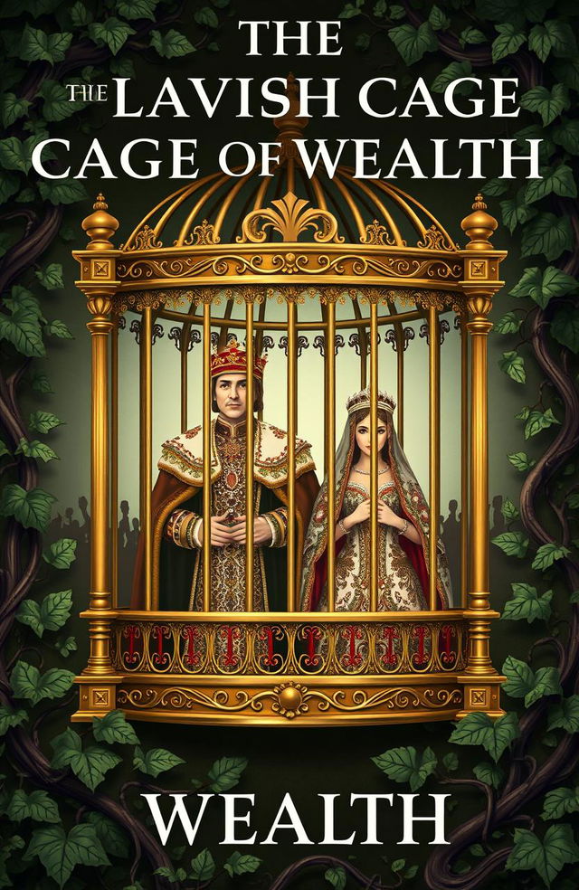 A front cover design for a book titled 'The Lavish Cage of Wealth'