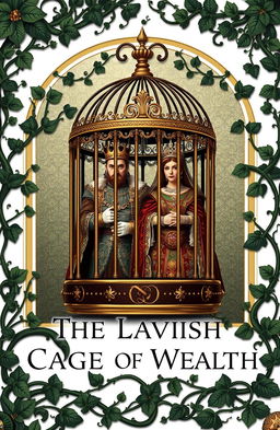 A front cover design for a book titled 'The Lavish Cage of Wealth'