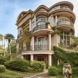 A luxurious, old, two-story house