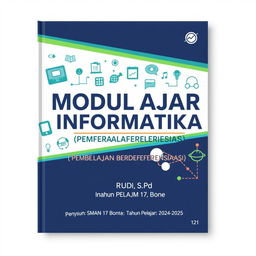 A well-designed cover page for an educational document titled "MODUL AJAR INFORMATIKA (PEMBELAJARAN BERDEFERENSIASI)"