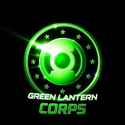 A dynamic and bold logo design for the movie 'Green Lantern Corps'