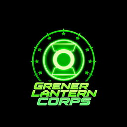 A dynamic and bold logo design for the movie 'Green Lantern Corps'