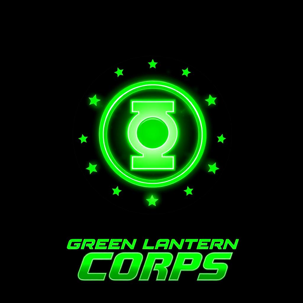 A dynamic and bold logo design for the movie 'Green Lantern Corps'