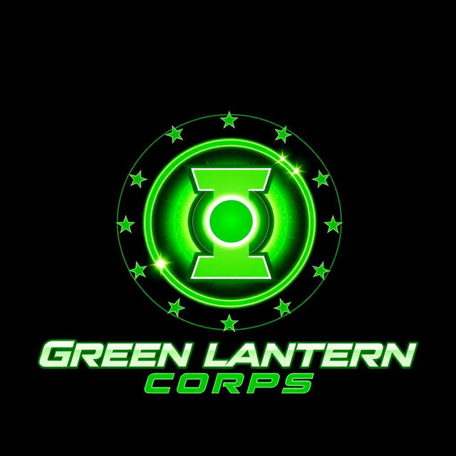 A dynamic and bold logo design for the movie 'Green Lantern Corps'