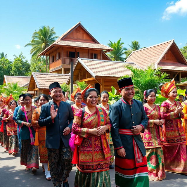 A vibrant scene depicting the Upacara Adat Posuo, showcasing the rich cultural traditions of the South Sulawesi, Indonesia