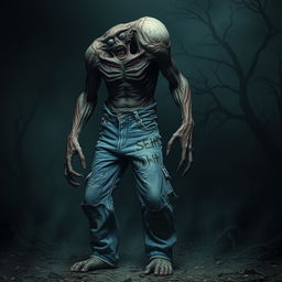 A decaying monstrous creature standing in a dark, eerie environment