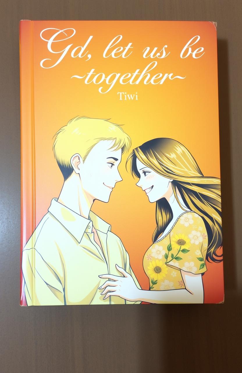 A book cover titled 'God, let us be together' featuring two characters, one male and one female, both depicted in a beautiful and harmonious relationship