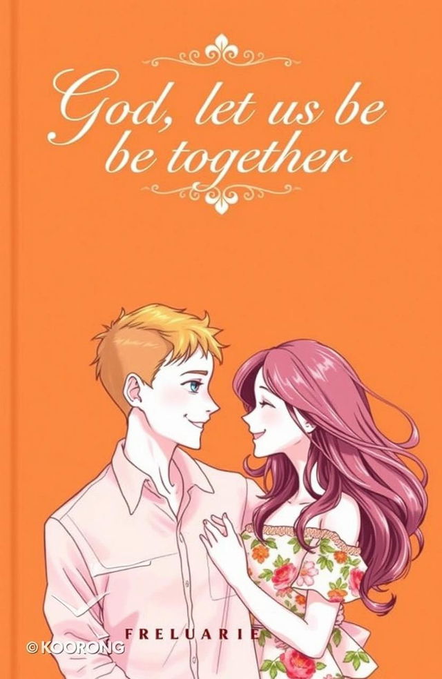 A book cover titled 'God, let us be together' featuring two characters, one male and one female, both depicted in a beautiful and harmonious relationship