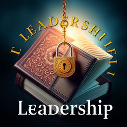 A captivating leadership book cover design featuring an ornate, leather-bound journal with intricate patterns