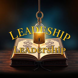 A captivating leadership book cover design featuring an ornate, leather-bound journal with intricate patterns