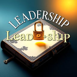 A captivating leadership book cover design featuring an ornate, leather-bound journal with intricate patterns