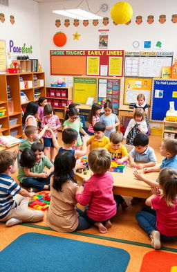 A vibrant classroom scene showcasing early childhood education focused on developing kinesthetic intelligence