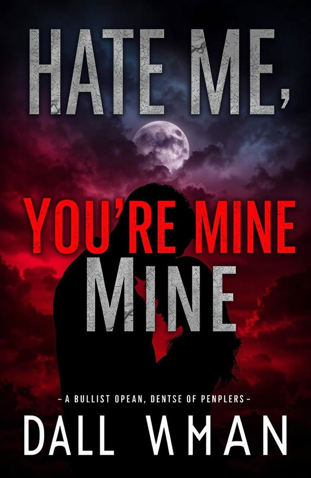 A dramatic and captivating book cover featuring the title "Hate Me, You're Mine" in bold, stylish typography