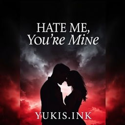 A dramatic and captivating book cover featuring the title "Hate Me, You're Mine" in bold, stylish typography at the top