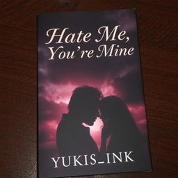 A dramatic and captivating book cover featuring the title "Hate Me, You're Mine" in bold, stylish typography at the top