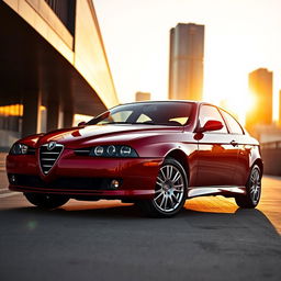 A sleek and powerful Alfa Romeo 155, beautifully designed with its iconic curves and sharp lines