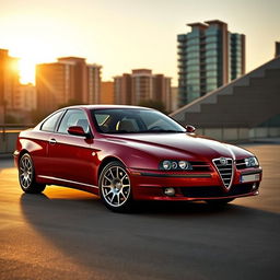 A sleek and powerful Alfa Romeo 155, beautifully designed with its iconic curves and sharp lines