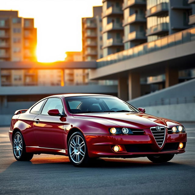 A sleek and powerful Alfa Romeo 155, beautifully designed with its iconic curves and sharp lines