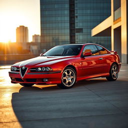 A sleek and powerful Alfa Romeo 155, beautifully designed with its iconic curves and sharp lines