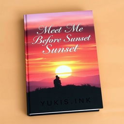 A beautifully crafted book cover featuring the title "Meet Me Before Sunset" in elegant, cursive typography at the top