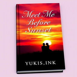 A beautifully crafted book cover featuring the title "Meet Me Before Sunset" in elegant, cursive typography at the top
