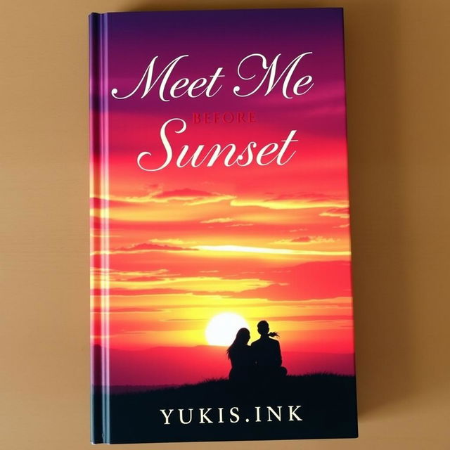 A beautifully crafted book cover featuring the title "Meet Me Before Sunset" in elegant, cursive typography at the top