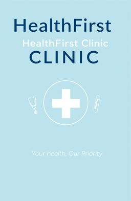 A professional and eye-catching A5 book cover page for a clinic, featuring a modern and sleek design