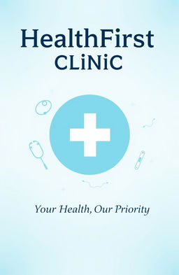 A professional and eye-catching A5 book cover page for a clinic, featuring a modern and sleek design