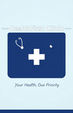 A professional and eye-catching A5 book cover page for a clinic, featuring a modern and sleek design
