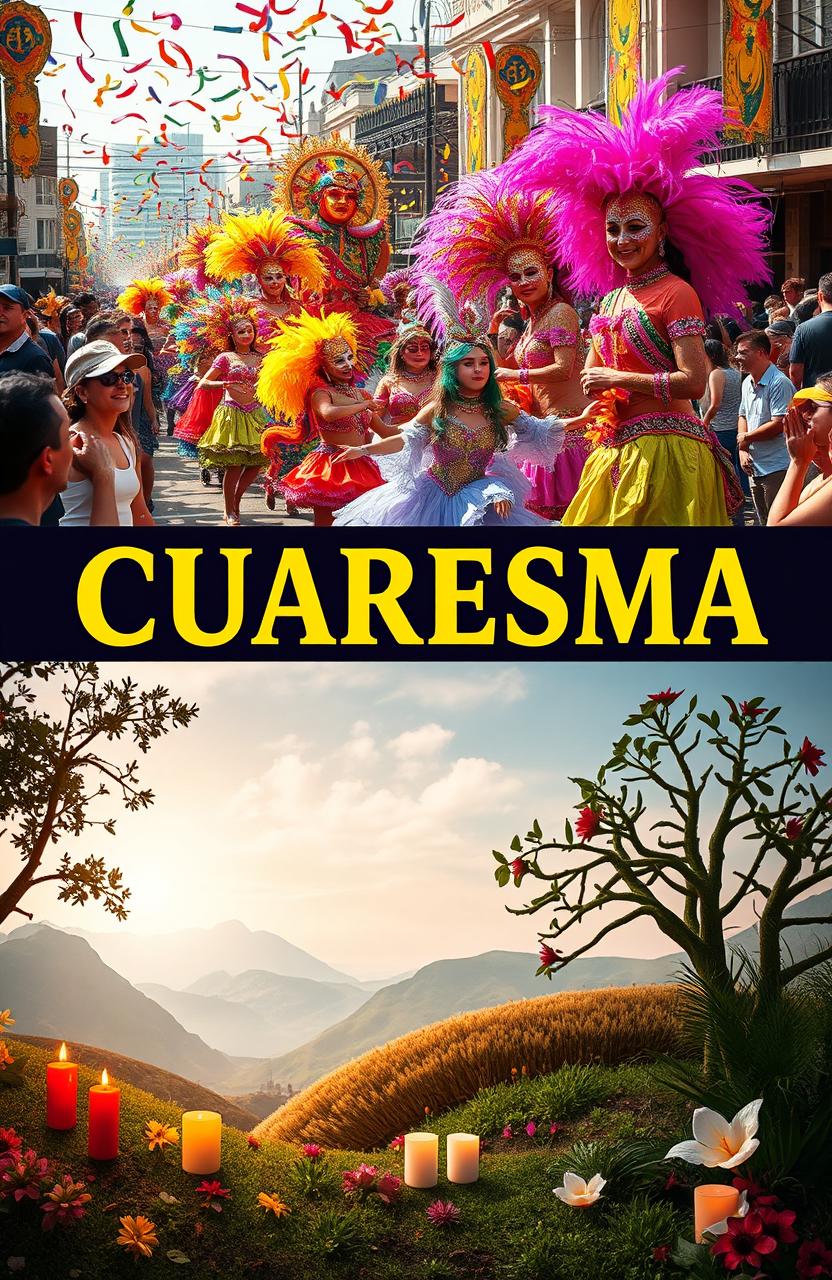 A vibrant and festive representation of Carnaval and Cuaresma