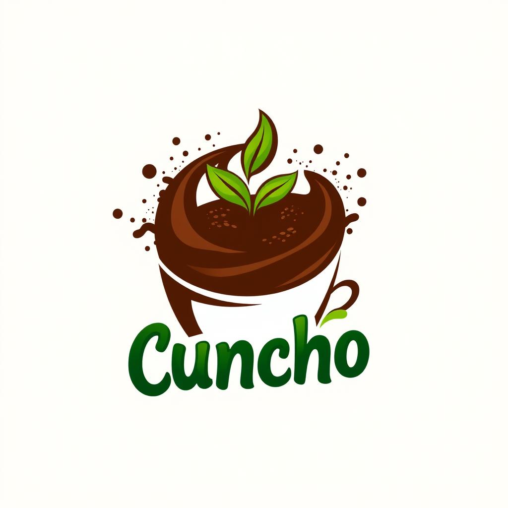 An innovative and eye-catching logo design for a coffee grounds-based biofertilizer called 'Cuncho'