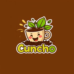 An innovative and eye-catching logo design for a coffee grounds-based biofertilizer called 'Cuncho'