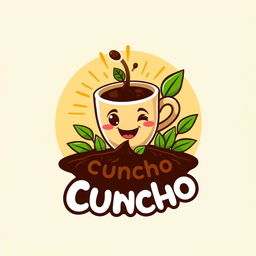 An innovative and eye-catching logo design for a coffee grounds-based biofertilizer called 'Cuncho'