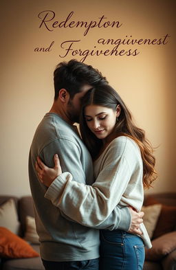 An aesthetic couple intertwined in an intimate embrace, showcasing a mix of love and revenge emotions