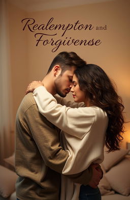 An aesthetic couple intertwined in an intimate embrace, showcasing a mix of love and revenge emotions